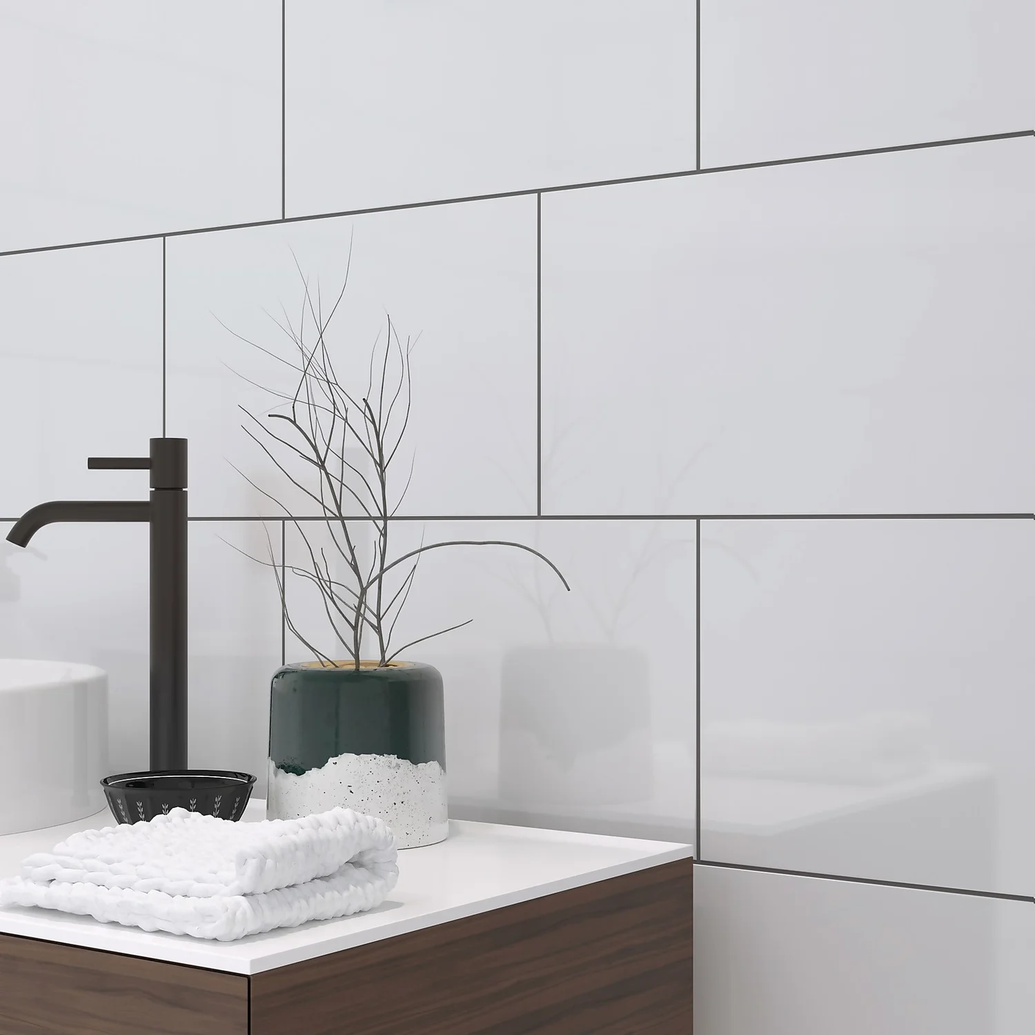 Plain White Ceramic Wall Tile 250 x 400mm None Plain White Ceramic Wall Tile 250 X 400mm -Flooring And Tile Store 12813765 6094909116984063