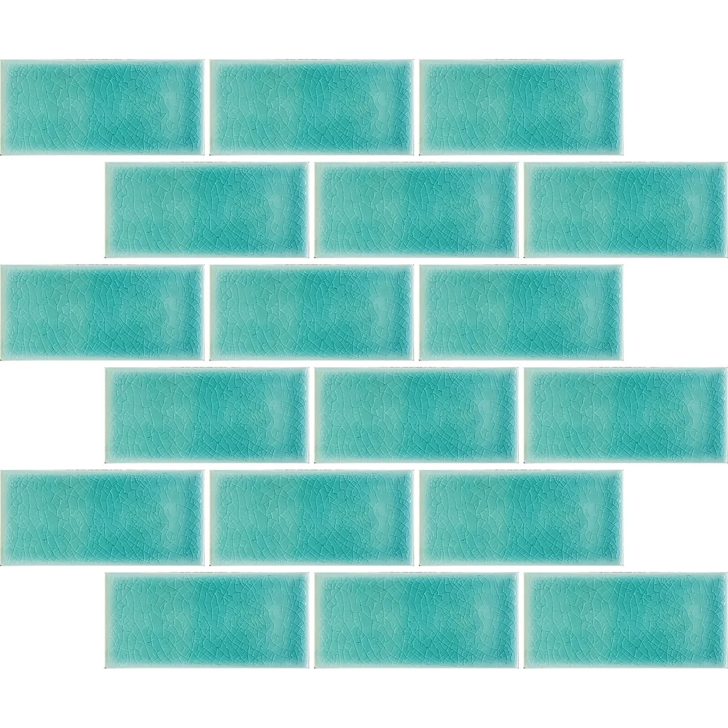 House of Mosaics Teal Crackle Midi Metro Mosaic Tile - 295 x 288mm House Of Mosaics Teal Crackle Midi Metro Mosaic Tile - 295 X 288mm -Flooring And Tile Store 12829577 2874833197399658