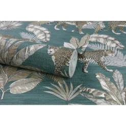 Grandeco Leopard Teal Paste The Wall Wallpaper 2 Grandeco Leopard Teal Paste The Wall Wallpaper -Flooring And Tile Store 12837441 1384873385323806