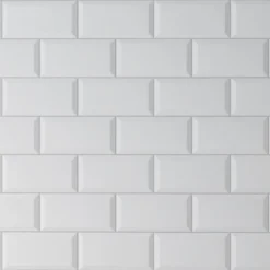 None Metro Matt White Bevelled Ceramic Wall Tile 100 X 200mm -Flooring And Tile Store 13207705 7074909363901409