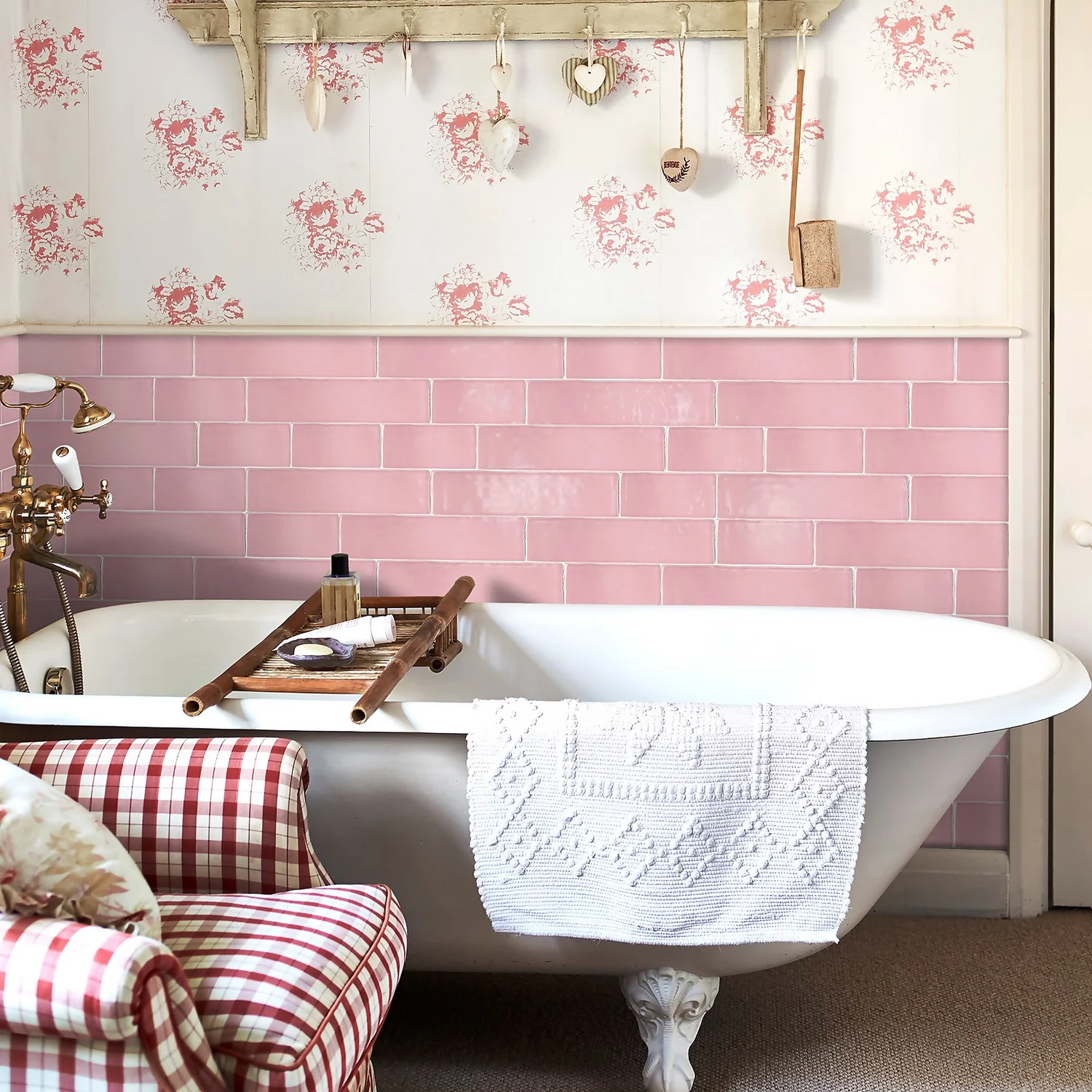 Country Living Artisan Peony Blush Ceramic Wall Tile 75 x 150mm - 0.5sqm Pack Country Living Artisan Peony Blush Ceramic Wall Tile 75 X 150mm - 0.5sqm Pack -Flooring And Tile Store 13220554 4395051390600370