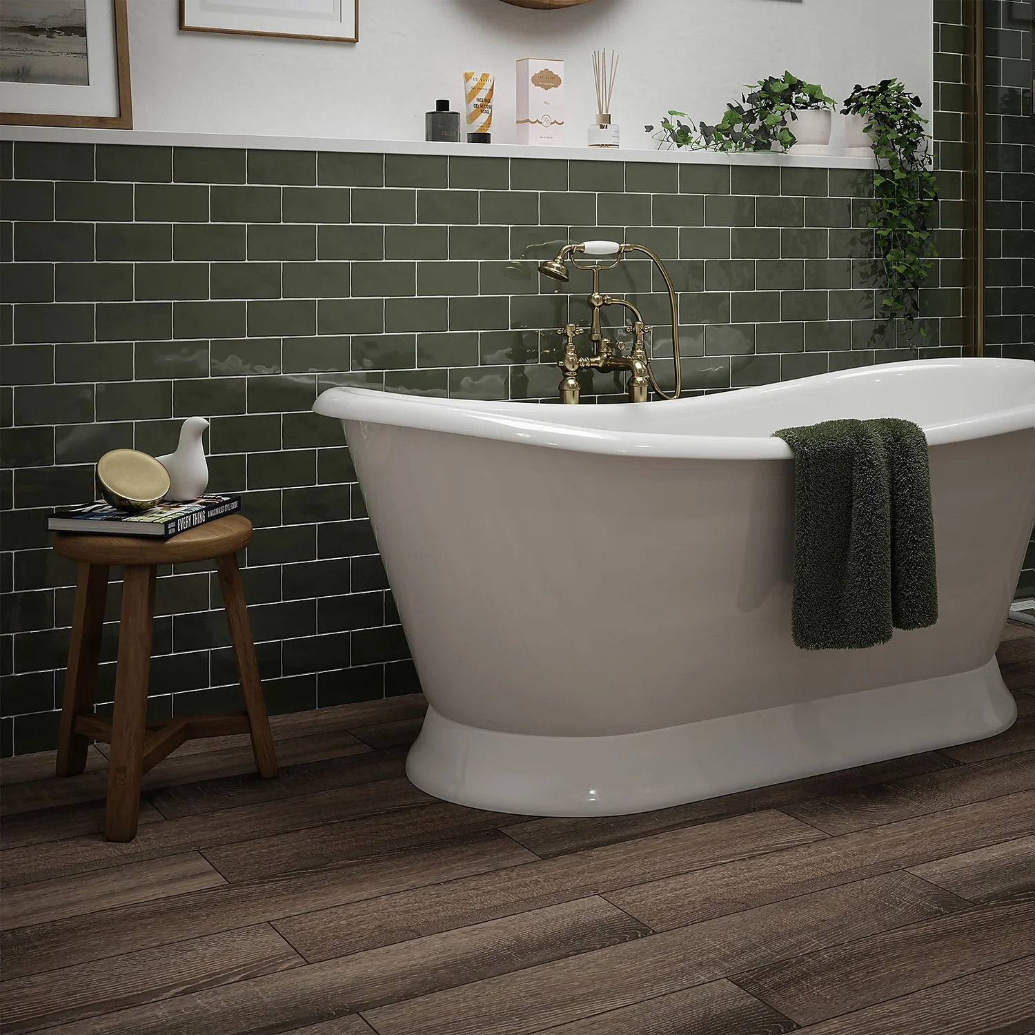 Country Living Artisan Moss Green Ceramic Wall Tile 75 x 150mm - 0.5sqm Pack Country Living Artisan Moss Green Ceramic Wall Tile 75 X 150mm - 0.5sqm Pack -Flooring And Tile Store 13220561 1404909608188466