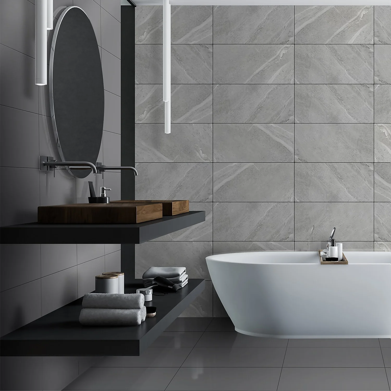 Extreme Grey Porcelain Wall & Floor Tiles - 295 x 600mm - 0.9sqm Pack Extreme Grey Porcelain Wall & Floor Tiles - 295 X 600mm - 0.9sqm Pack -Flooring And Tile Store 13220579 9984916345616189