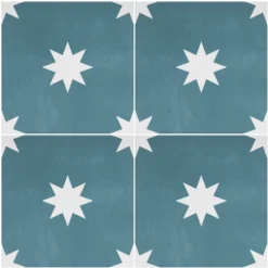 Country Living Starry Skies Peacock Teal Porcelain Wall & Floor Tile - 200 X 200mm - 0.52sqm Pack 2 Country Living Starry Skies Peacock Teal Porcelain Wall & Floor Tile - 200 X 200mm - 0.52sqm Pack -Flooring And Tile Store 13220582 1524916607678903