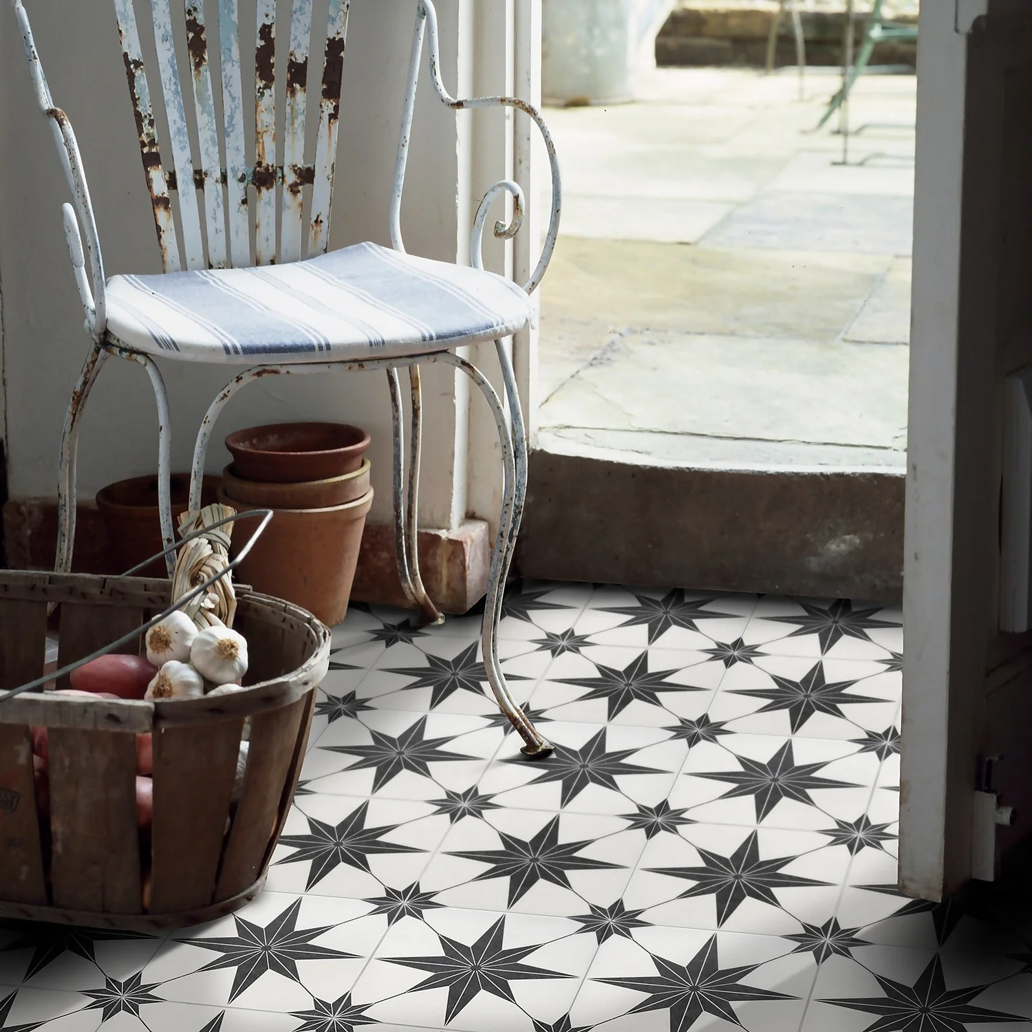 Country Living Starry Skies White Light Porcelain Floor & Wall Tile 1.42sqm pack - 450x450mm Country Living Starry Skies White Light Porcelain Floor & Wall Tile 1.42sqm Pack - 450x450mm -Flooring And Tile Store 13220583 1385051391029343