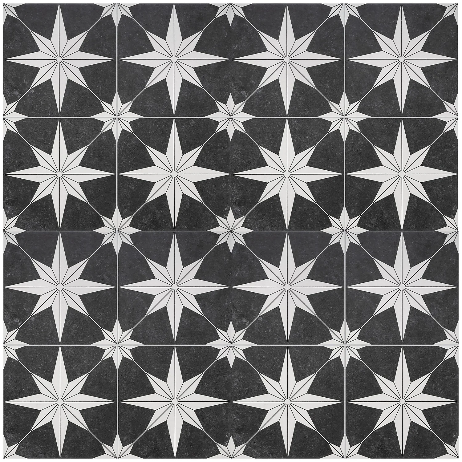 Country Living Starry Skies Black North Star Porcelain Floor & Wall Tile 1.42sqm pack - 450x450mm Country Living Starry Skies Black North Star Porcelain Floor & Wall Tile 1.42sqm Pack - 450x450mm -Flooring And Tile Store 13220589 1014915122464244