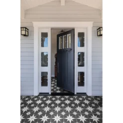 Country Living Starry Skies Black North Star Porcelain Floor & Wall Tile 1.42sqm Pack - 450x450mm
