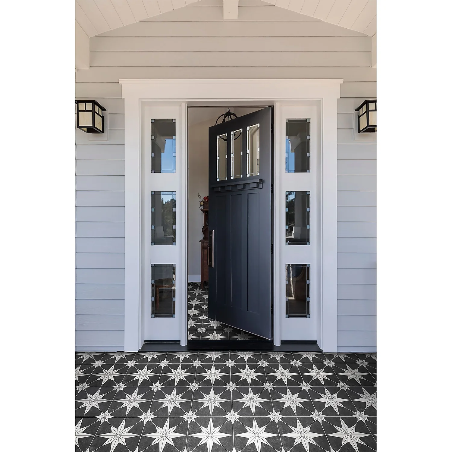Country Living Starry Skies Black North Star Porcelain Floor & Wall Tile 1.42sqm pack - 450x450mm Country Living Starry Skies Black North Star Porcelain Floor & Wall Tile 1.42sqm Pack - 450x450mm -Flooring And Tile Store 13220589 5254915122556281