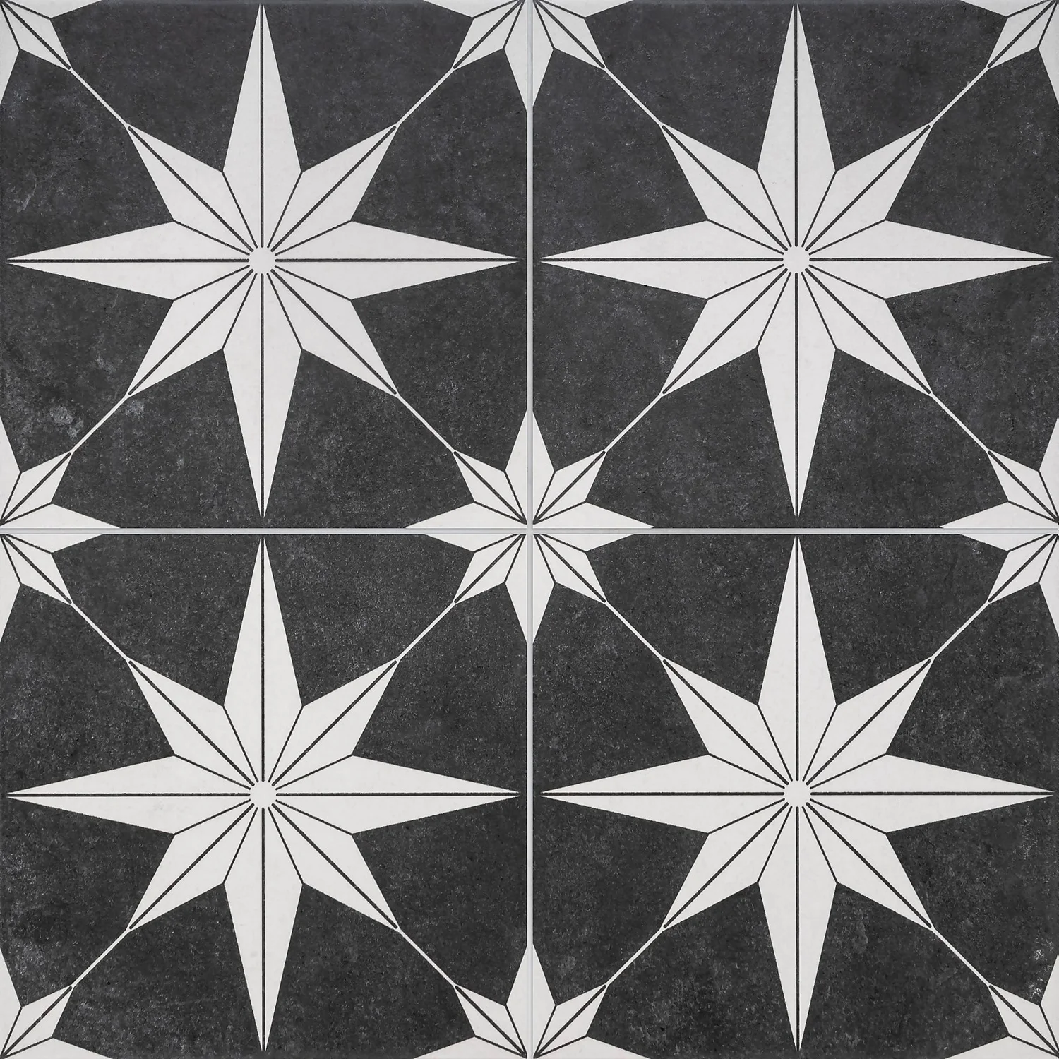 Country Living Starry Skies Black North Star Porcelain Floor & Wall Tile 1.42sqm pack - 450x450mm Country Living Starry Skies Black North Star Porcelain Floor & Wall Tile 1.42sqm Pack - 450x450mm -Flooring And Tile Store 13220589 6154909649179314