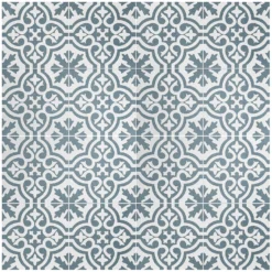 Fiore Teal / White Victorian Pre-scored Porcelain Wall & Floor Tile 450 X 450mm - 1.42sqm Pack 2 Fiore Teal / White Victorian Pre-scored Porcelain Wall & Floor Tile 450 X 450mm - 1.42sqm Pack -Flooring And Tile Store 13220597 1194916349962280
