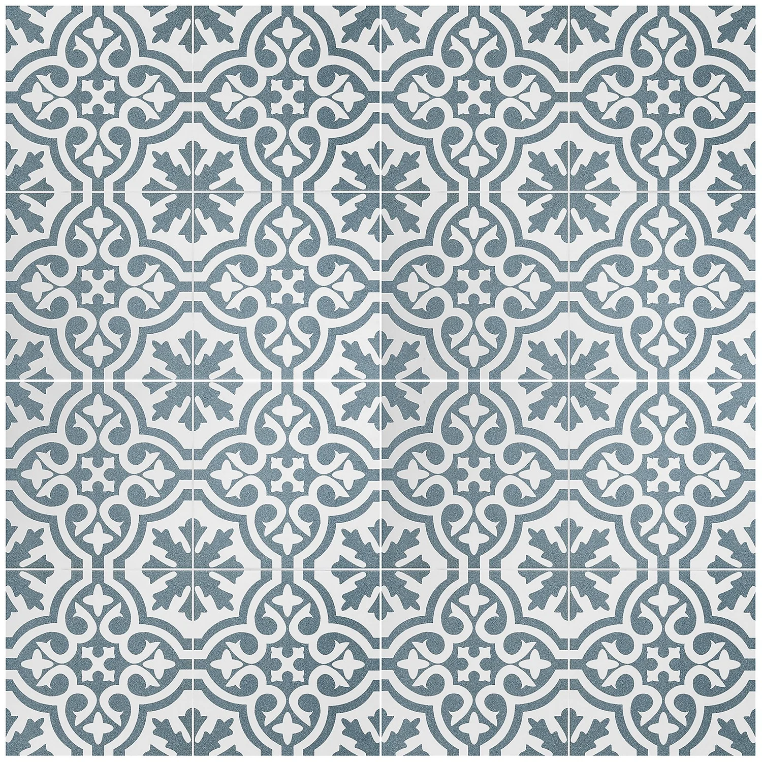 Fiore Teal / White Victorian Pre-scored Porcelain Wall & Floor Tile 450 x 450mm - 1.42sqm Pack Fiore Teal / White Victorian Pre-scored Porcelain Wall & Floor Tile 450 X 450mm - 1.42sqm Pack -Flooring And Tile Store 13220597 1194916349962280