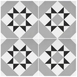 Fiore Diamond Black Porcelain Wall & Floor Tile 200 X 200mm - 0.52sqm Pack -Flooring And Tile Store 13220601 7764916348340978