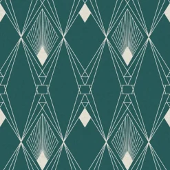 Next Deco Geometric Teal Wallpaper