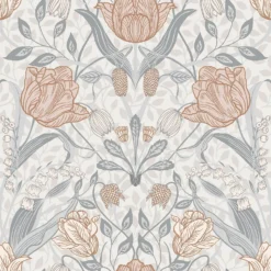 Galerie Tulip Damask Beige Large Wallpaper Sample