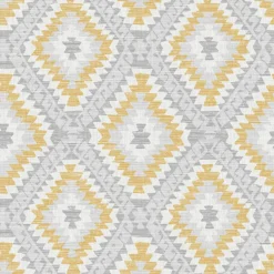 Superfresco Colours Aztec Geo Grey And Ochre Wallpaper