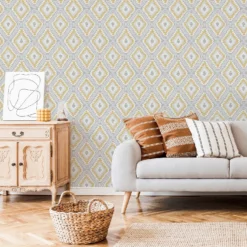 Superfresco Colours Aztec Geo Grey And Ochre Wallpaper -Flooring And Tile Store 13991827 3615003725799481