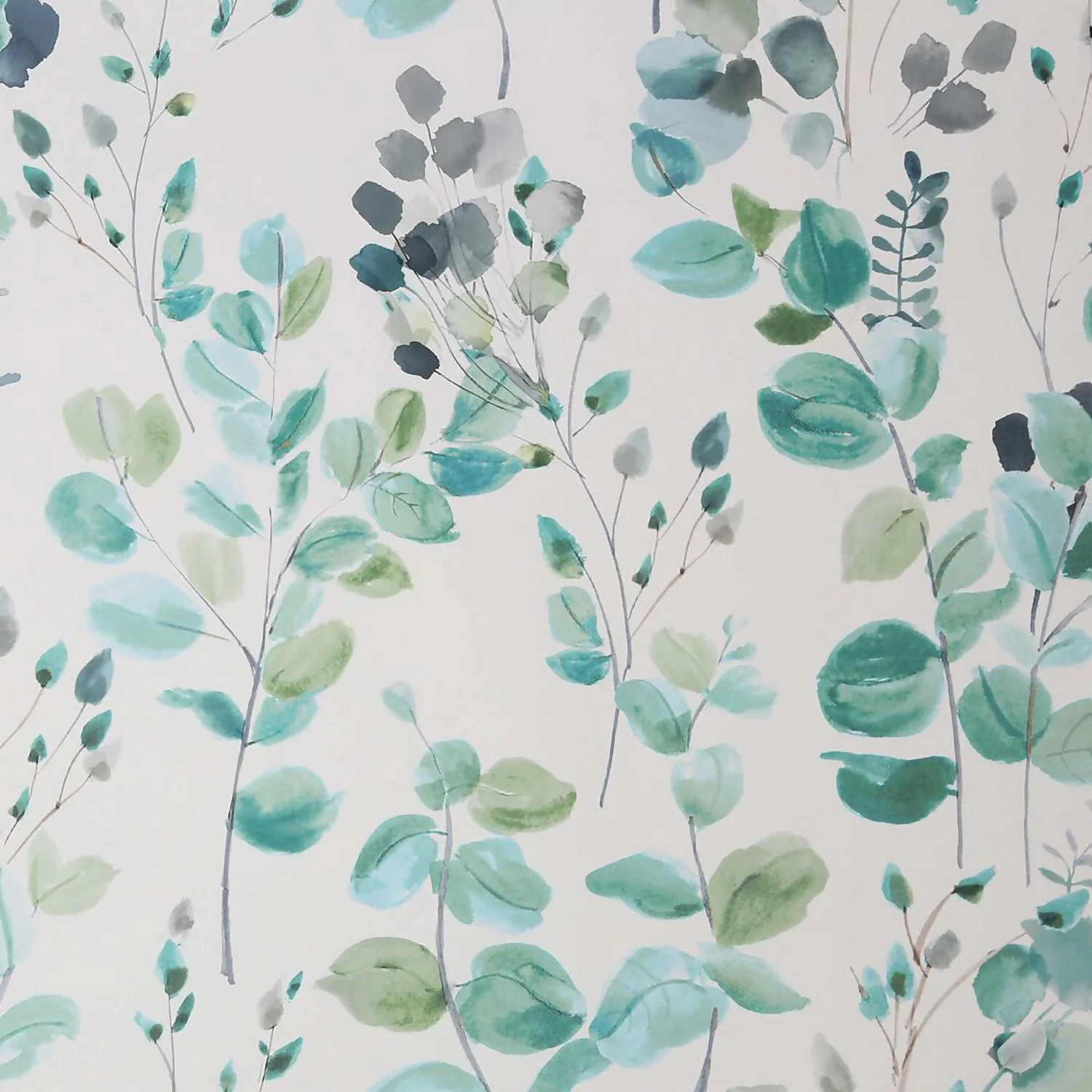 Fresco Watercolour Green Leaves White Grey Wallpaper Fresco Watercolour Green Leaves White Grey Wallpaper -Flooring And Tile Store 13991828 1125003724884640