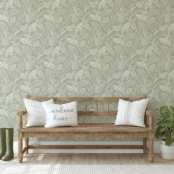 Fresco Artisan Leaf Sage Wallpaper -Flooring And Tile Store 13991878 9395003725156149